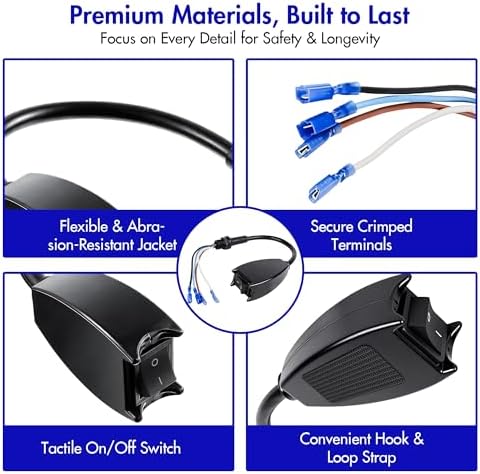 101610 Switch Cord Assembly Compatible with Backpack Vacuum Parts 120V Power Cord Replacement for Super CoachVac QuarterVac and More - Image 4