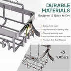 Veken 6-Pack Rustproof & Waterproof Shower Caddy, Adhesive Shelves Rack, Large Capacity Bathroom, College Dorm & Apartment Organizers, No-Drill Wall Mount Living Room & Bedroom Decor, Light Grey - Image 3