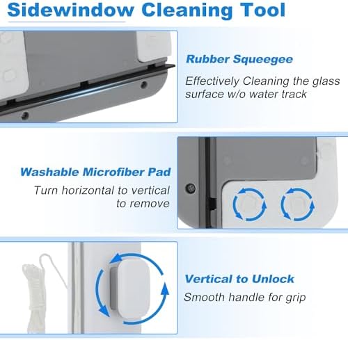Magnetic Windshield Cleaner Tool, Double-Sided Window Cleaner Tool, Magnetic Glass Wiper for Car/High Rise/Windshield/Sidewindow/Sliding Door Glass Thickness 3-10mm/0.12-0.4inch - Image 4