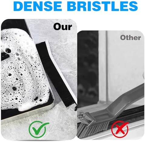 Crevice Cleaning Brush 9-Pack - Heavy Duty Hard Bristle Gap Brush for Deep Cleaning - Ultra-Thin Window Track Cleaning Tool for Shower Grout - Image 7