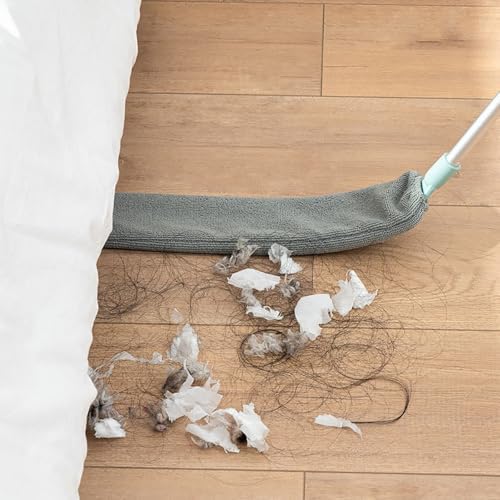 Flexible Long-Handle Microfiber Dust Mop with Reusable Damp Duster & Extension Pole for Home Gap, Under-Appliance, Car & Ceiling Fan Cleaning - Image 4