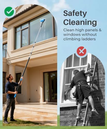 Electric Solar Panel Cleaning Brush, 20.34Ft, Soap Dispenser&Water Fed Pole - Image 5