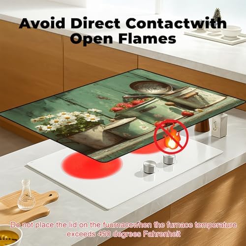 Heat-resistant Stove Top Cover - 28.5" X 20.5" Cooktop Protector Covers, Scratch-resistant Washable Pad Kitchen Countertop Mat (Green, 28.5" x 20.5") - Image 3