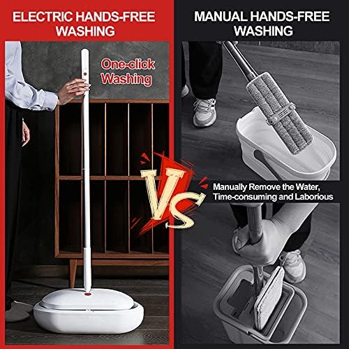 REECOO Cordless Electric Spin Mop Power Mop with 4 Floor Scrubber Pads/Automatic Cleaning Bucket/Water Sprayer,Lightweight & Rechargeable,Suitable for Wooden, Marble, Tile, Hardwood Floor. - Image 4