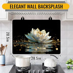 NYZE Stove Top Cover for Electric Stove 28x20 Inch Silicone Stove Topper & Protector, Scratch-Resistant Decorative Kitchen Mat for Electric/Glass Stove Top (White Lotus Water) - Image 3