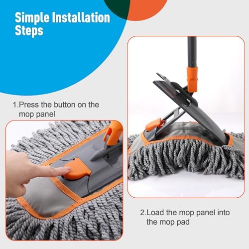 CLEANHOME Microfiber Dust Mop for Hardwood Floor Cleaning with 3 Replacement Mop Pads - Image 6