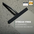 GÜTEWERK Silicone Shower Squeegee with 3-in-1 No-Drill Mount, Black, 9'' - Image 2