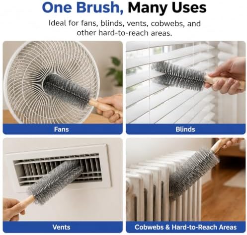 Tower Fan Cleaner, Bendable Microfiber Duster for Electric Fan and Blinds, Reusable Fan Cleaning Brush, Flexible Dust Collector for Cobwebs, Vents, Window Blinds & Hard-to-Reach Areas (Gray-2PC) - Image 6