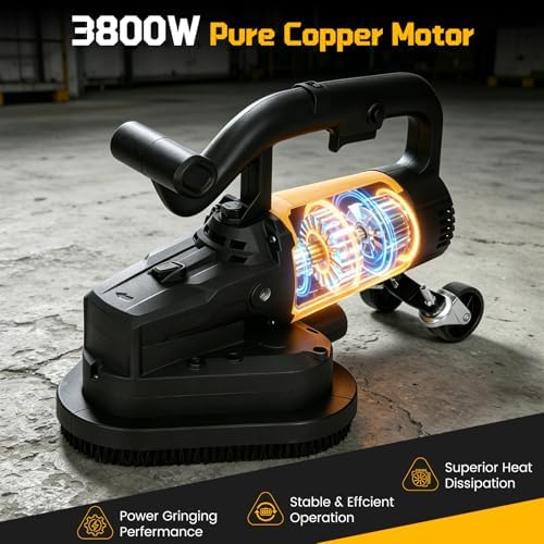 3-Head Concrete Floor Grinder, 3800W Electric Diamond Polisher Machine - Image 2