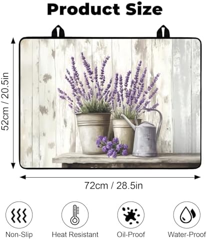 Heat-resistant Stove Top Cover - 28.5" X 20.5" Cooktop Protector Covers, Scratch-resistant Washable Pad Kitchen Countertop Mat (Purple, 28.5" x 20.5") - Image 2