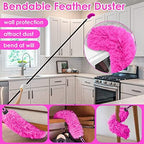 CALBEAU Pink Cleaning Supplies, Duster with Extension Pole for High Ceiling - Image 3