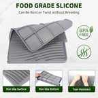 Silicone Dish Drying Mat for Kitchen Counter, 16" x 13" Grey-1pcs - Image 4