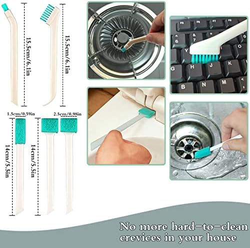Small Household Cleaning Brushes by ELEMGULY,18 Pcs Crevice Brush for Hole, Gap, Corner, Space, Micro Crevice Scrub Cleaner Tool for Bottle, Keyboard, Window, Door Track - Image 3