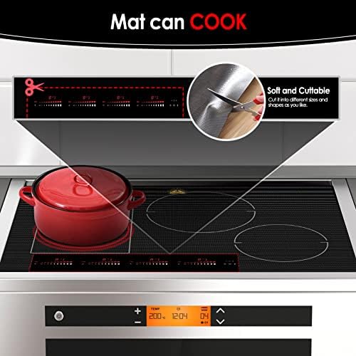 KitchenRaku Large Translucent Induction Cooktop Protector Mat, 20.4x30.7in - Image 4
