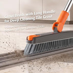 AIR U+ Heavy Duty Grout Scrub Brush with Long Handle & Hair Clip - Image 2