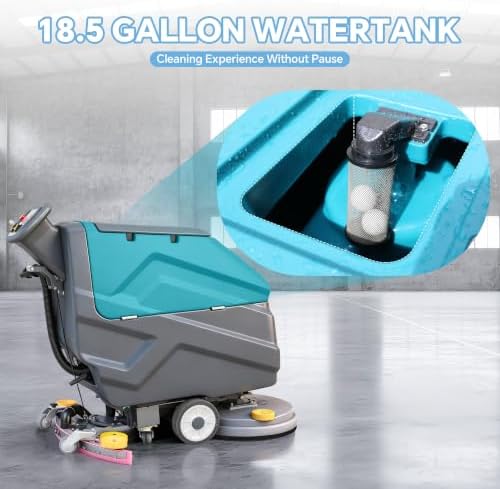 T381 22" Walk-Behind Commercial Floor Scrubber Machine,Large Tank - Image 4