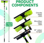 2 in 1 Window Squeegee Cleaner Kit Extension Pole, 152 in, Green - Image 3