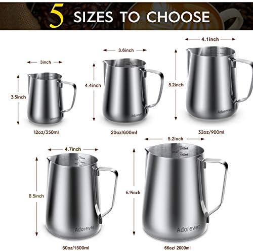 Milk Frothing Pitcher, 8.5oz/12oz/20oz/32oz/50oz/66oz Milk Frother Cup Stainless Steel, Espresso Accessories, Milk Steaming Pitchers Coffee Cappuccino Latte Art Barista Milk Jug Cup with Art Pen,12oz - Image 5