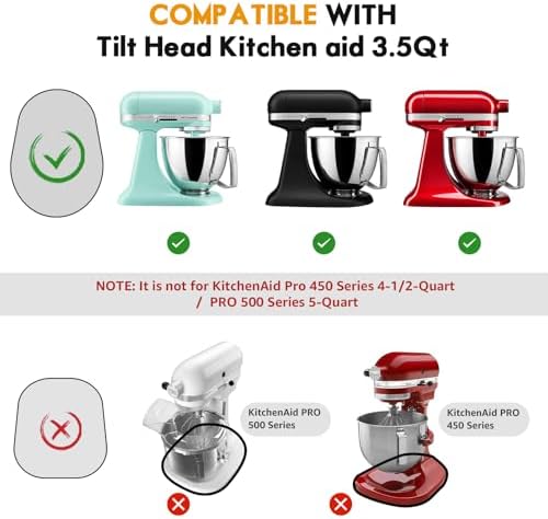 Bamboo Mixer Slider Mat for Tilt Head Kitchen Aid 4.5-5 Qt Stand Mixer, White - Image 3