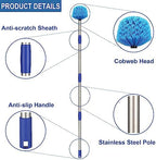 Cobweb Duster with Pole, 4ft Stainless Steel Pole Cobweb Brush with Medium-Stiff Bristles for Walls Beams Shelves Iight Fixtures and Window Screens - Image 2