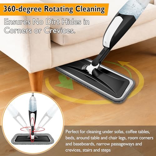Spray Mop for Floor Cleaning: Microfiber Wet Dry Mops with 3 Washable Pads - Image 3