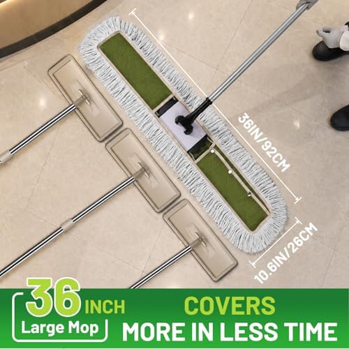 36" Commercial Dust Mop for Janitor: Dust Broom for Hardwood Floor Cleaning - Image 4