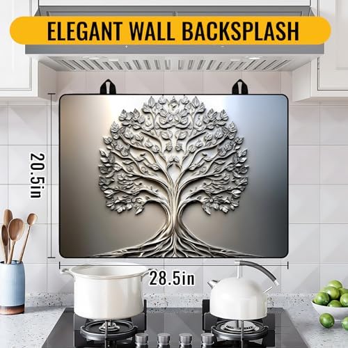 NYZE Tree of Life Silicone Stove Top Cover 28 x 20 Inch Decorative - Image 3