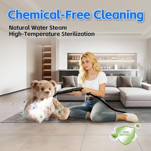 Steam Cleaner for Home(True High Temperature257℉),3-Levels Adjustable Hand held Steamer for Cleaning,1.9 Quart Steam Cleaner for Car,2500W Handheld Steam Cleaner Grease,Dirt,Tile Furniture - Image 5
