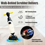 Compact Commercial Floor Scrubber,Multi Functional Floor Buffer Polisher Machine, with Dual Brushes Rotating Head 18 Inch Wide Path 350 RPM Ideal for Supermarkets(Gray) - Image 6