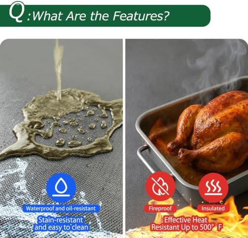 Large Fireproof Stove Top Covers for Electric Stove, Waterproof & Heat Resistant Mat for Glass Top, Stovetop Protector, Anti-Scratch, 36x24 Black - Image 4