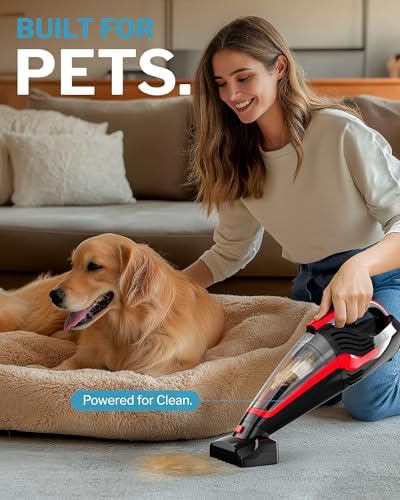 Powools Handheld Vacuum Cordless, Pet Hair, 17 x 4.6 x 6.6 in - Image 2