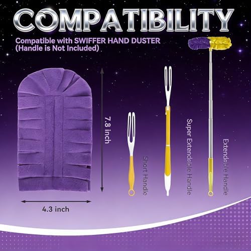 Reusable Duster Refill, Upgrade Duster Refill Reusable Fleece Dusters Refills Feather Flat Dusters Multi Surface Washable Cleaning Pads Tools for Home, Blinds, Car, Furniture, Fans (1set) - Image 2