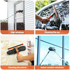 Eazer 2-in-1 Window Cleaner Tool, 64'' Window Squeegee for Home, Window Cleaning Squeegee Kit with Telescopic Pole, Window Washing Kit with Rotatable Bendable Head(Threaded + Telescopic) - EAW01 - Image 6