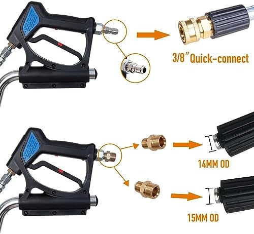 BOCOM 24 Inch Pressure Washer Surface Cleaner Dual Handle Commercial Power Washer Accessory & Parts Concrete Floor Scrubber Attachment with Wheels for Cleaning Driveways, Sidewalks, Patios, 4000 PSI - Image 5