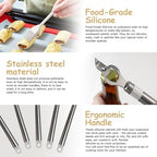 Kitchen Utensil Set-Silicone Cooking Utensils-33 Kitchen Gadgets & Spoons for Nonstick Cookware-Silicone and Stainless Steel Spatula Set-Best Kitchen Tools, Useful Pots (Cream White) - Image 5
