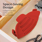 Kitchen Gizmo Snap N Strain Silicone Pot Strainer - Adjustable Clip-On Pasta Strainer for Pots, Pans, and Bowls - Large Red Kitchen Colander - Image 4