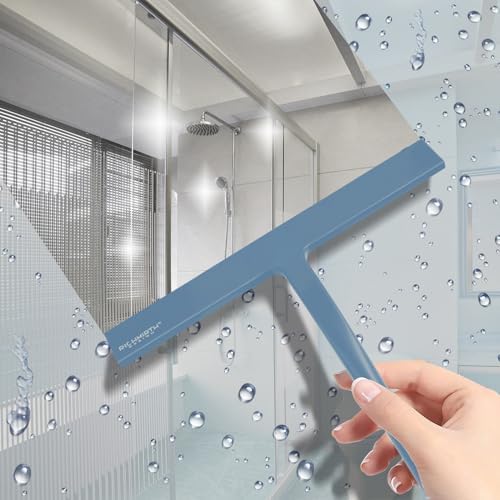 Shower Glass Cleaner Squeegee, 9 Inch Width Silicone Bathroom Squeegee for Shower, Glass, Car Window, Mirror - Green - Image 5
