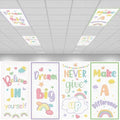 4pcs Classroom Inspirational Fluorescent Magnetic Light Cover,2x4 FT Pastel by Hallswl