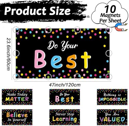 6 Pcs Fluorescent Light Covers with 60 Magnets Decorative for Classroom Ceiling Light 4 x 2 Ft Magnetic Light Cover Filter Easy Install for Office Hospitals Home Drop Ceiling Supplies (Black Confetti) - Image 2