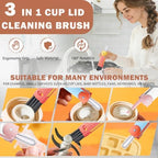 3 in 1 Cup Lid Cleaning Brush, Multifunctional Crevice Gap Cleaner for Tumbler Water Bottle Lid, Deep Clean Tool for Home Kitchen, Red Blue White（3 PCS） - Image 6