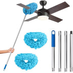 DRQ Ceiling Fan Cleaner Duster with 13-48 in Extension Pole, Blue, 2 Pack by DRQ