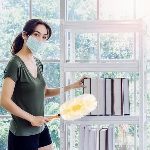 Vesici 150 Pcs Duster Refills Compatible with Swiffer Dusters Bulk Disposable Replacement Thickened with 1 Handle Heavy Duty for Cleaning, Office (Yellow) - Image 7