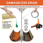 Drain Auger, Clog Remover with Drill Adapter, 25 Feet Flexible Plumbing Snake Use Manually or Powered for Kitchen, Bathroom and Shower Sink, Comes with Gloves (orange) - Image 4