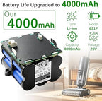 4000mAh Battery Replacement for Tineco S5 PRO 2 Floor ONE S5 iFloor S5 Breeze Wet and Dry Vacuum Cleaner 21.6V - Image 2