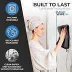 MagicWipe® Bathroom Drying Cloth, 1-40 x 60 cm & 2-30 x 40 Microfibre Cleaning Cloth - Streak & Lint Free Cloth, Premium Quality Drying Towel for Bathrooms, Kitchen, Mirrors (3, Multiplesize Black) - Image 2