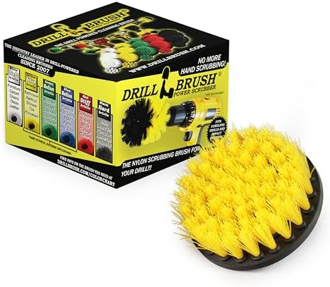 Bathtub Cleaning Supplies - Stone Bath Mat Cleaner Spin Brush for Shower by Drillbrush