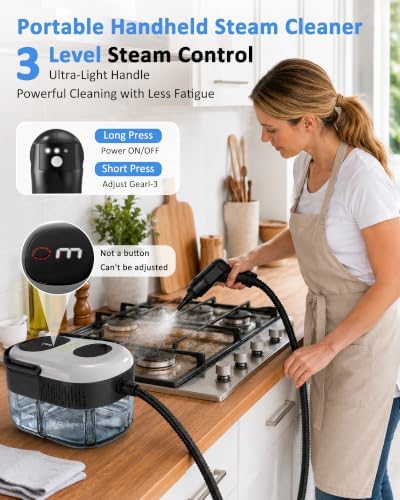 Steam Cleaner, Portable Handheld High-Pressure, 15s Fast Heating - Image 2