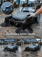 Floor Sweeper Walk-Behind,Pull or Push,41" 55L,Industrial-Commercial Grade - Image 4