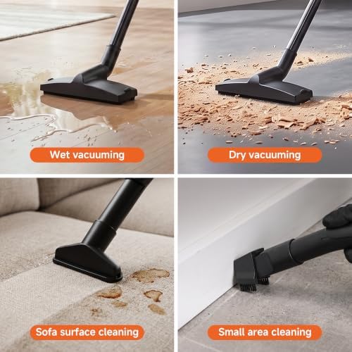 WECLEAN Shop Vac 4 Gallon 5.5 Peak HP Commercial Wet Dry Vacuum Cleaner, Heavy Duty Shop Vac with Blower Function, HEPA Filter, Portable Wet Dry Vac for Garage Car Detailing Construction Cleanup - Image 3
