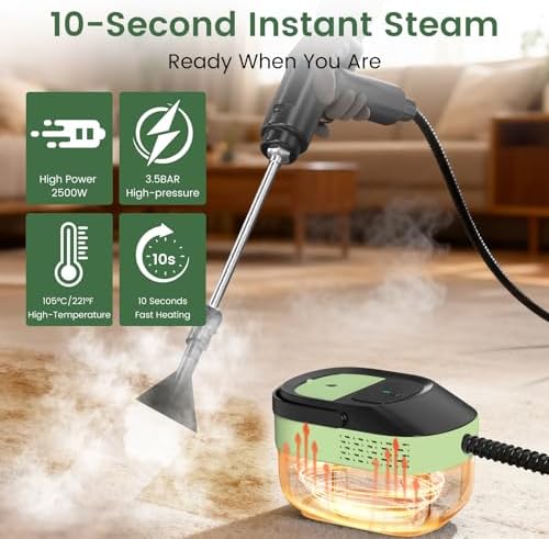 Granarbol Steam Cleaner, 2500W 1.6L Handheld Steamer for Home Car Cleaning - Image 2
